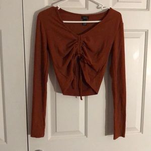 Long sleeve, crop top shirt